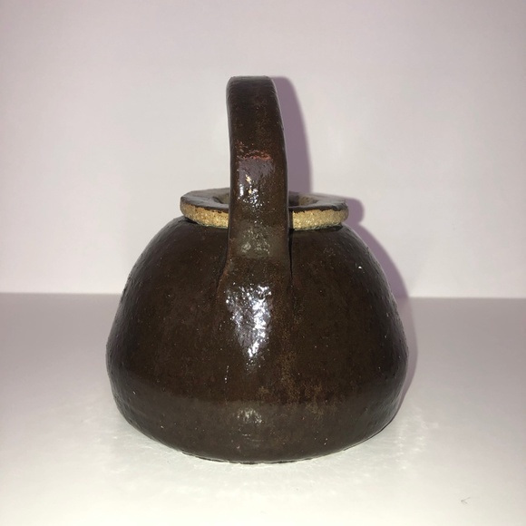 Brown Small Decorative Tea Pot Pottery Ceramic Art - Picture 2 of 8